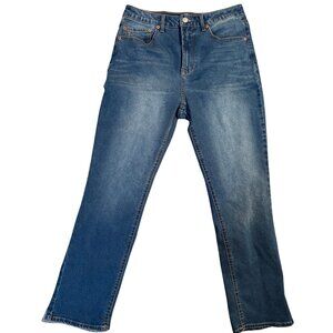 Frye High Rise Straight Leg Jeans Sz 8/29 Ankle Length Stretch Denim Medium Wash